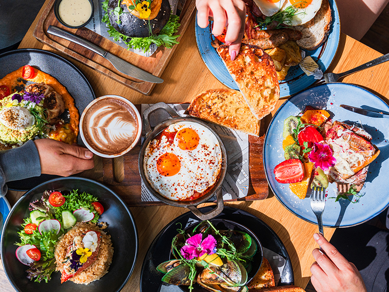 Enjoying a brunch together